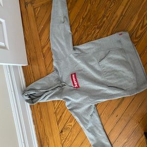 Supreme 2016 heather grey box logo hoody